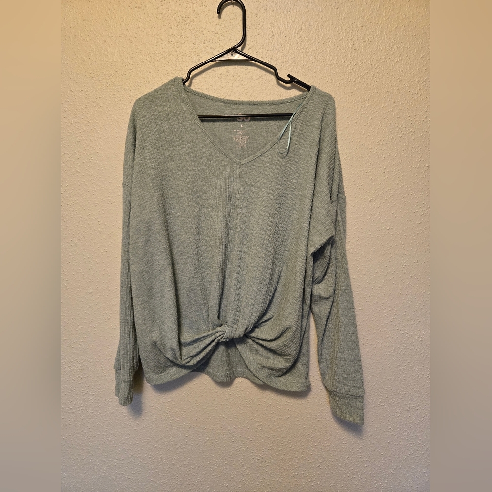 SO large long sleeve blouse with knot detail
